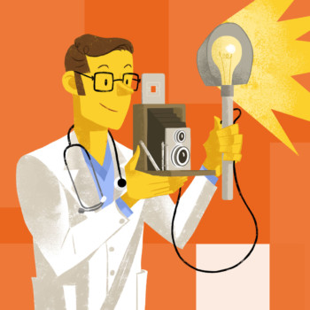 Medico che scatta una foto