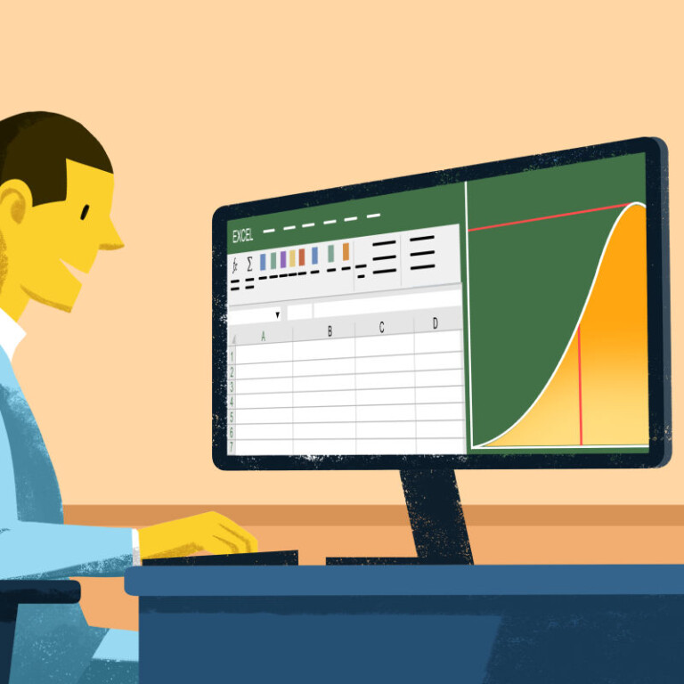 Un ricercatore utilizza excel per fare analisi statistiche